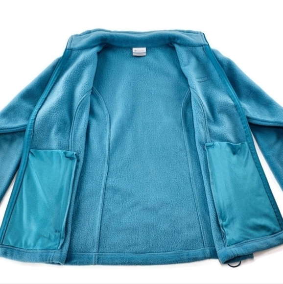 Columbia Benton Springs Turquoise Blue Full-Zip Cold Block Collar Fleece Jacket - Picture 8 of 11